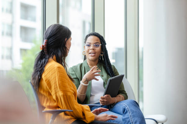 employees having a conversation